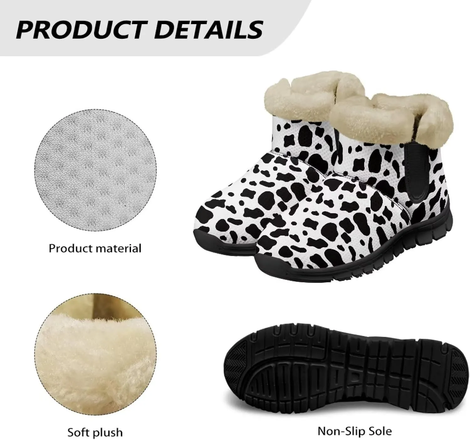Womens Fuzzy Boots Winter Comfy Plush Warm Fur Lined Lining Snow Boot Waterproof Comfortable Slip On Outdoor Walking Hiking Booties