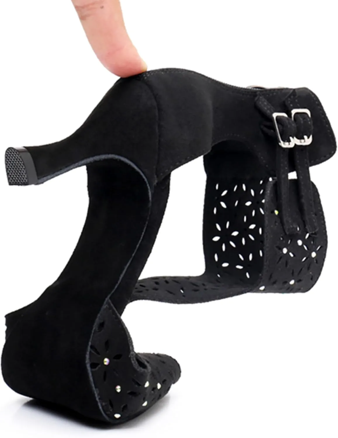 Womens Girls Best Dancing Shoes T-Strap Ballroom Dance Heels Cutout Party Prom Ankle Sandals with Buckle X3233