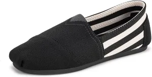 Women's Knit Flat Shoes,Classic Casual Washable Shoes,Comfortable Walking Slip-On Ballerina Square Toe Shoes for Women