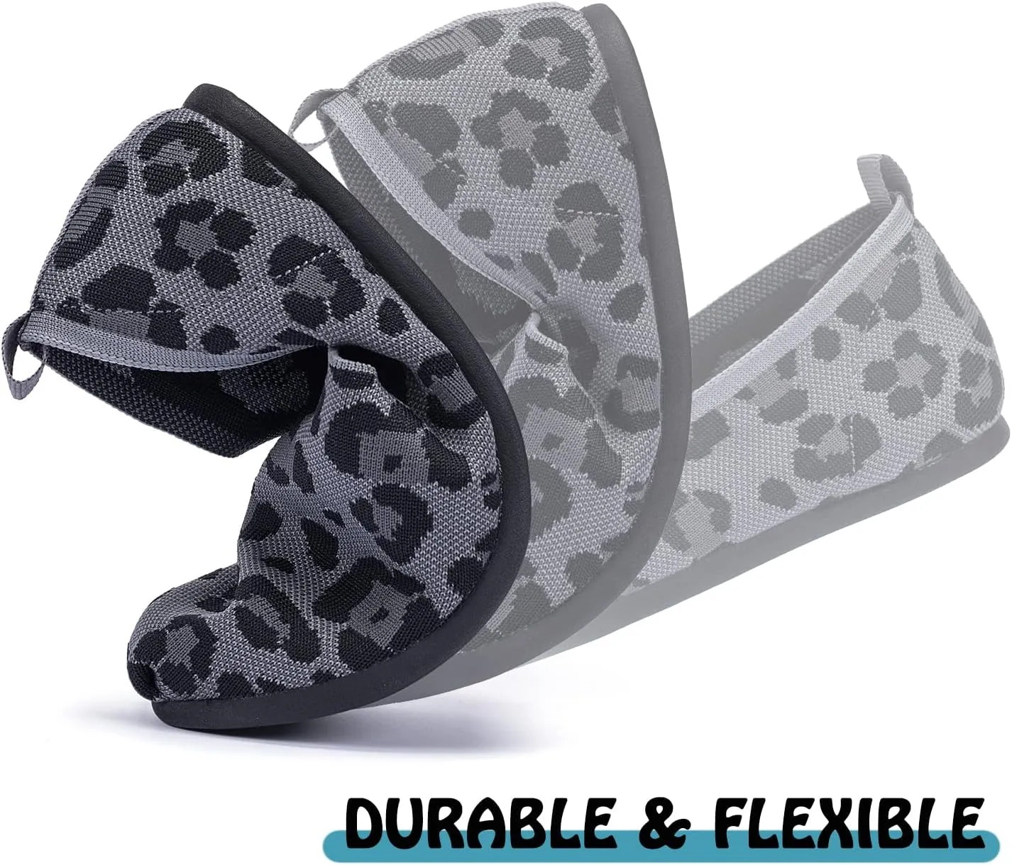 Women's Knit Flat Shoes,Classic Casual Washable Shoes,Comfortable Walking Slip-On Ballerina Square Toe Shoes for Women