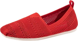 Women's Knit Flat Shoes,Classic Casual Washable Shoes,Comfortable Walking Slip-On Ballerina Square Toe Shoes for Women
