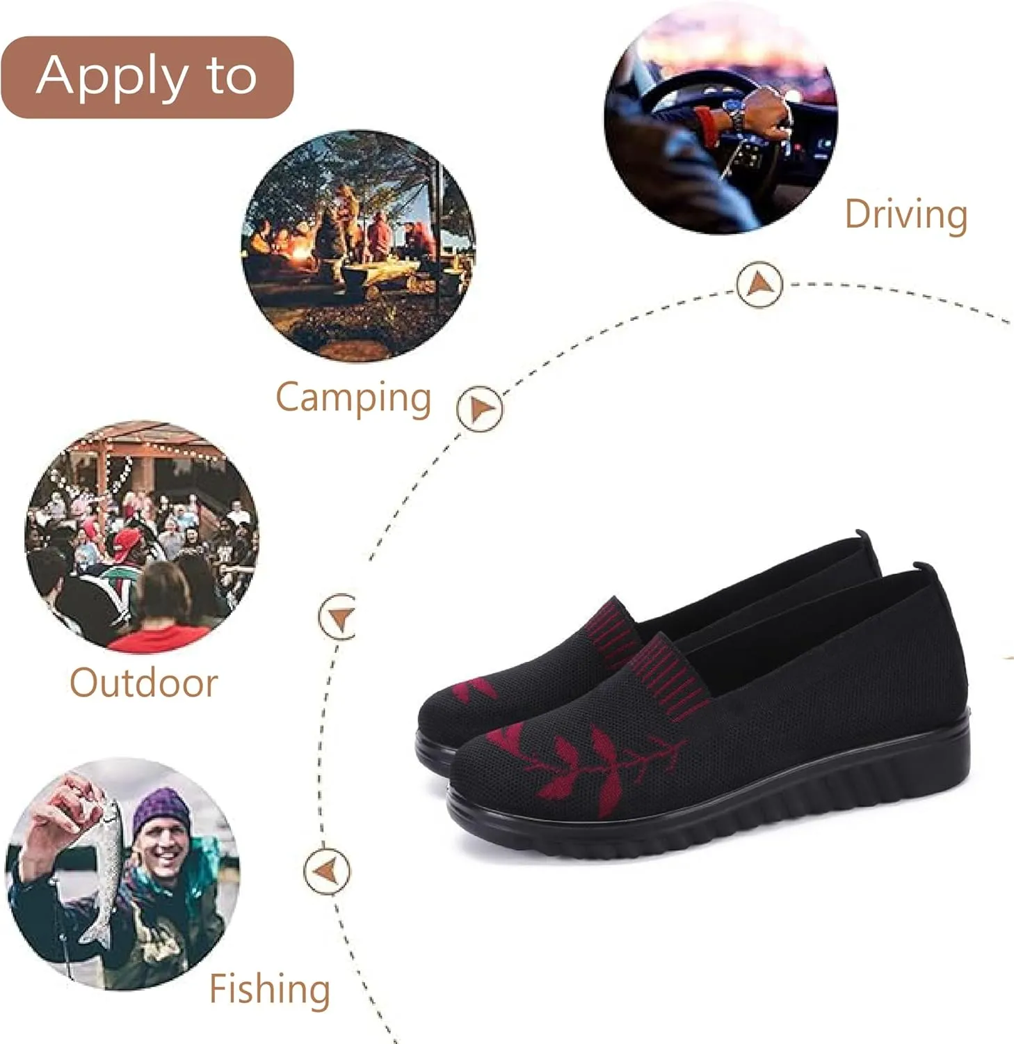 Women's Knitted Flat Shoes Breathable Mesh Loafers Anti Slip Driving Shoes Lightweight Comfortable Walking Shoes