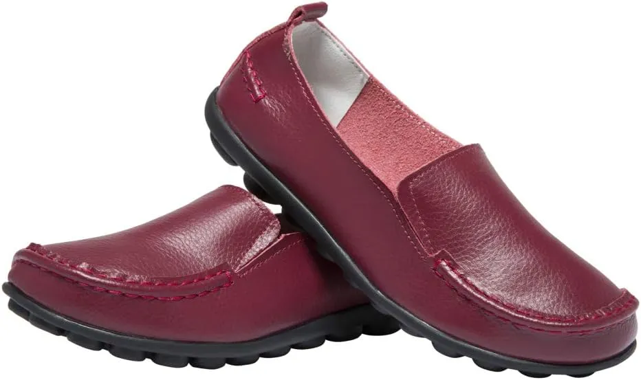 Women's Leather Loafers Comfortable Flat Shoes