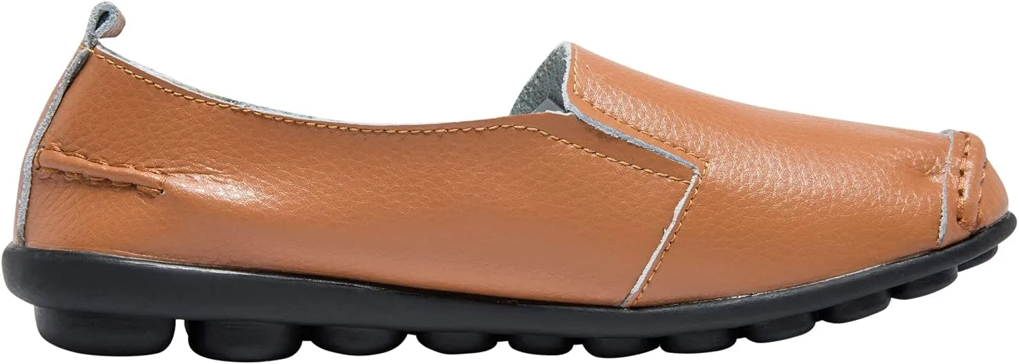 Women's Leather Loafers Comfortable Flat Shoes