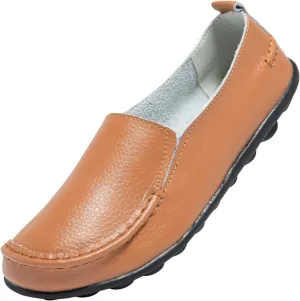 Women's Leather Loafers Comfortable Flat Shoes