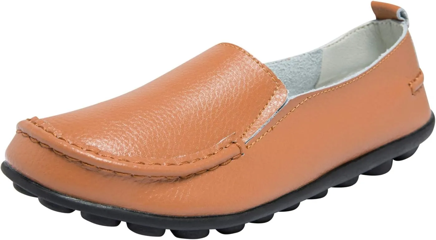 Women's Leather Loafers Comfortable Flat Shoes