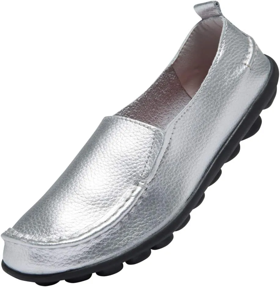 Women's Leather Loafers Comfortable Flat Shoes