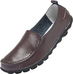 Women's Leather Loafers Comfortable Flat Shoes