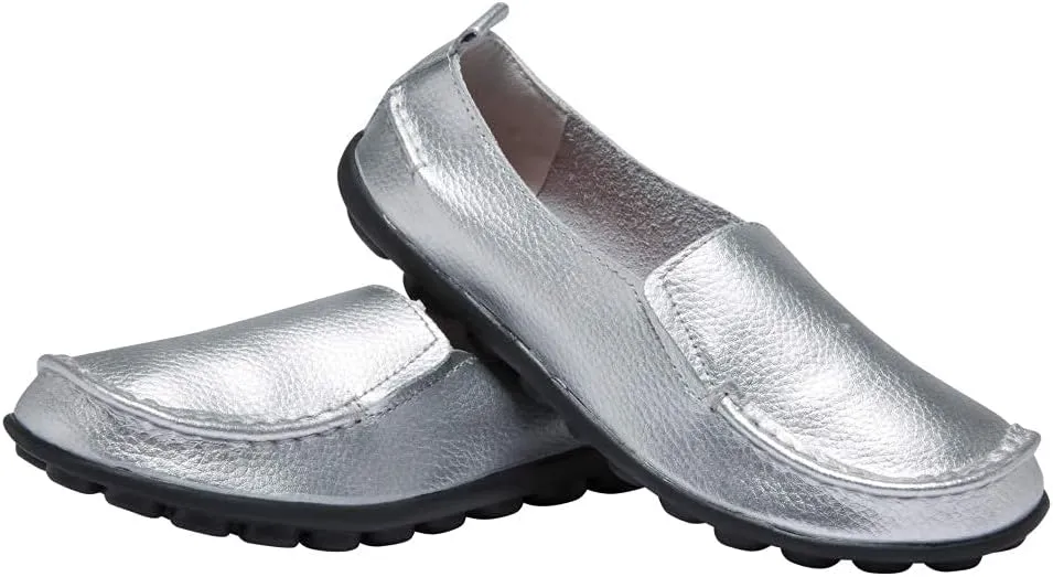 Women's Leather Loafers Comfortable Flat Shoes
