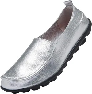 Women's Leather Loafers Comfortable Flat Shoes