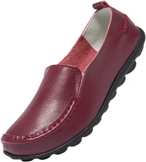 Women's Leather Loafers Comfortable Flat Shoes