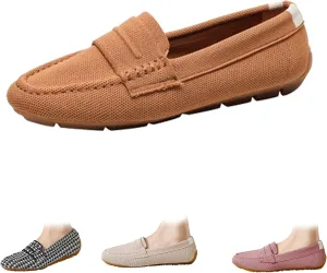 Women’s Lightweight Knit Loafers,Women's Knit Loafers Slip on Business Casual Flat Shoes
