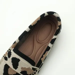 Women's Lightweight Knitted Loafers Casual Flat Shoes Comfortable Boat Shoes Flat Bottomed Breathable Shoes