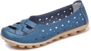 Womens Loafers Comfortable Dressy Closed Toe Sandals Wide Width Flats Slip On Moccasins Casual Driving Shoes Summer Comfort Walking Shoes Breathable Work Dressy Shoe Trending Sandals for Women