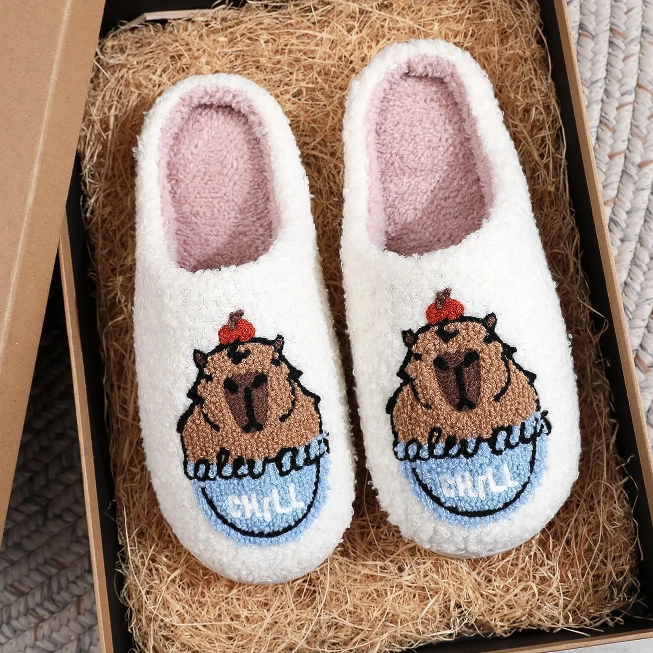 Women's Men's Cute Frog Slippers Fuzzy Memory Foam Kawaii Cartoon Animal Slippers Winter Warm Fluffy Shoes