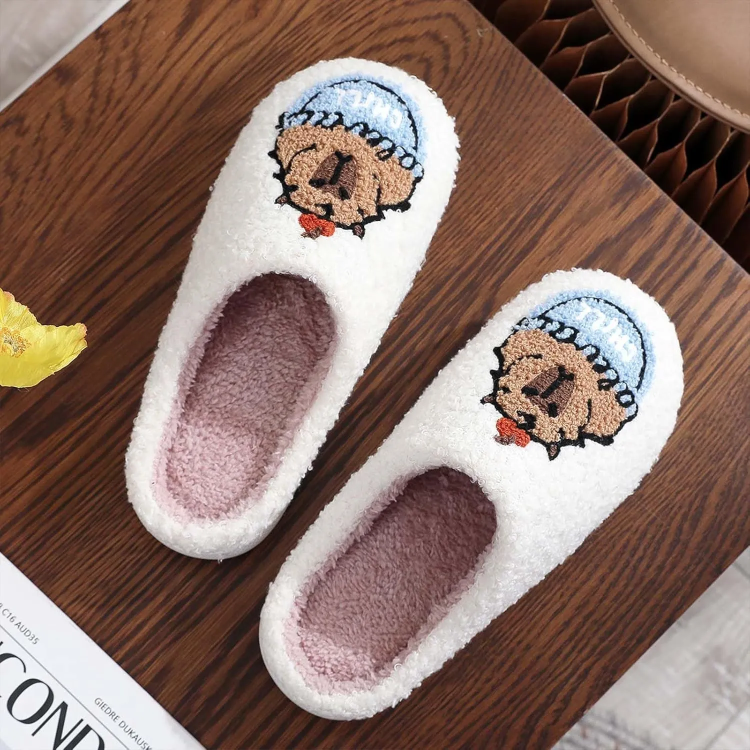 Women's Men's Cute Frog Slippers Fuzzy Memory Foam Kawaii Cartoon Animal Slippers Winter Warm Fluffy Shoes