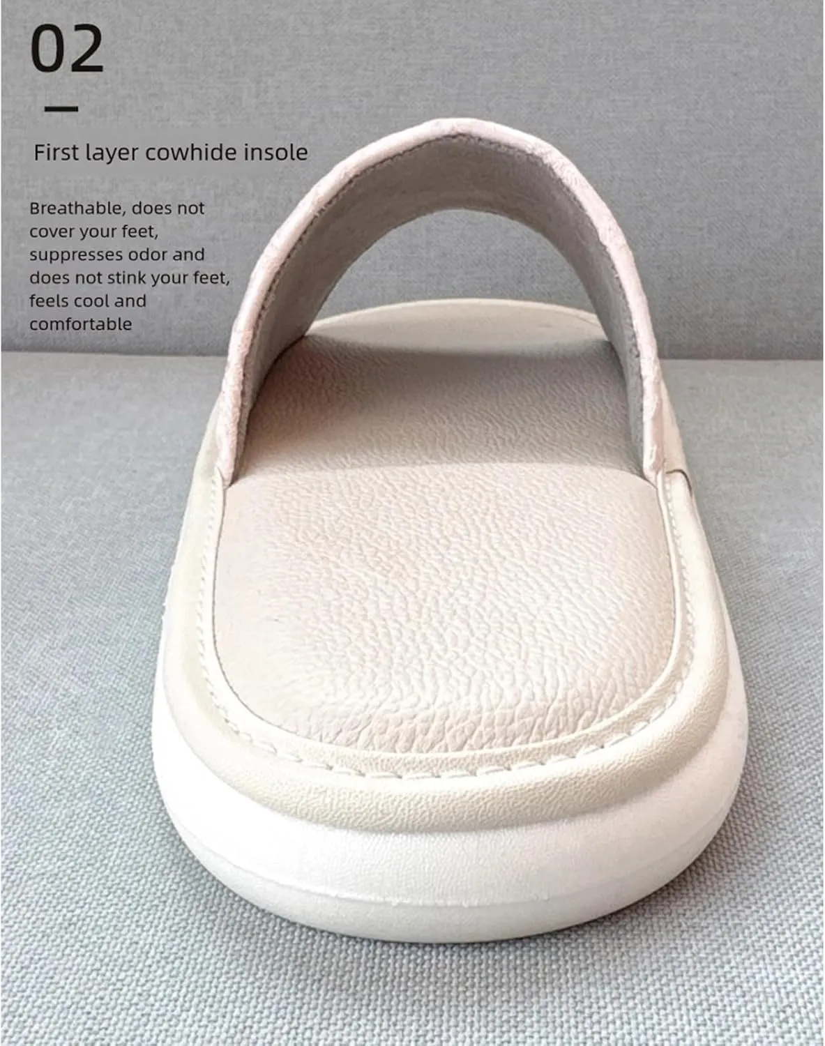 Women’s Open Toe House Slippers – Soft Memory Foam Indoor Slide Slippers with Non-Slip Sole, Faux Leather Footbed & Velvet Strap, Lightweight Home Shoes for All Seasons
