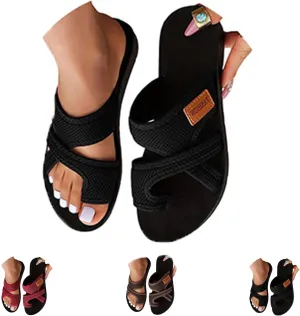 Women's Orthopedic Sandals – Breathable Mesh Slides with Arch Support, Lightweight Hollow Design