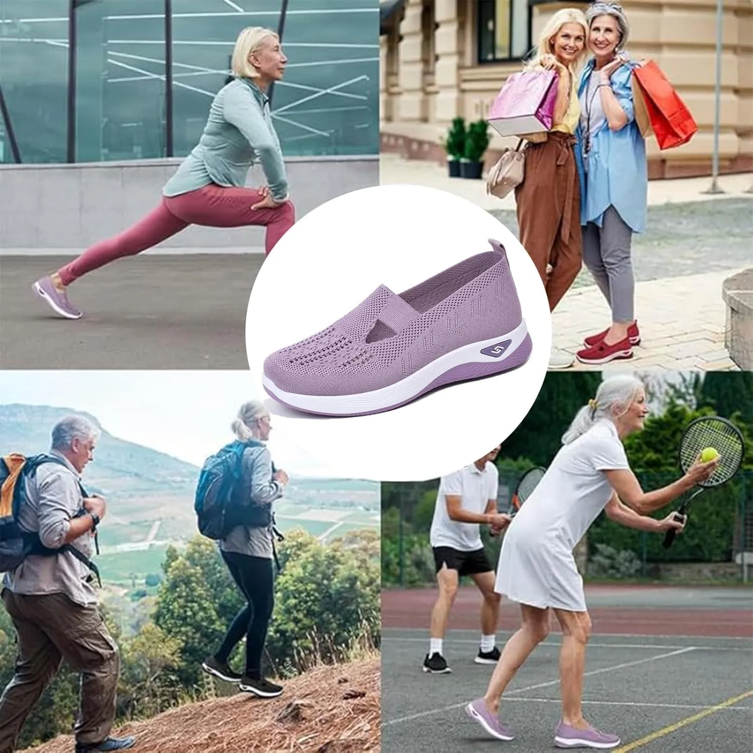 Women's Orthopedic Walking Shoes - Lightweight, Loose Fit, Breathable, Mesh-Comfortable, Soft Soled, Wide & Bulky Sneakers