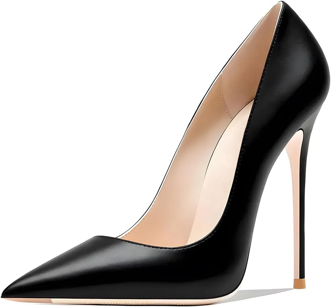 Women's Pointed Toe Shallow Stiletto Heels 4.7 Inch Pumps Wedding Party Banquet Shoes