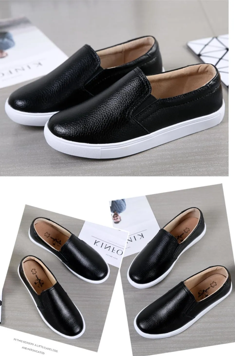 Womens Round Toe Wide Shoes Breathable Lightweight Loafers for Elderly Women Walking Nurse Work Flat Slip-On Shoes