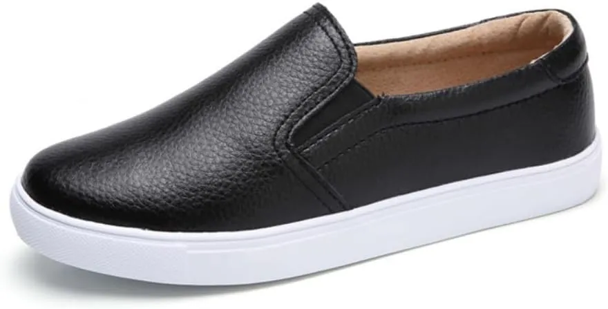 Womens Round Toe Wide Shoes Breathable Lightweight Loafers for Elderly Women Walking Nurse Work Flat Slip-On Shoes