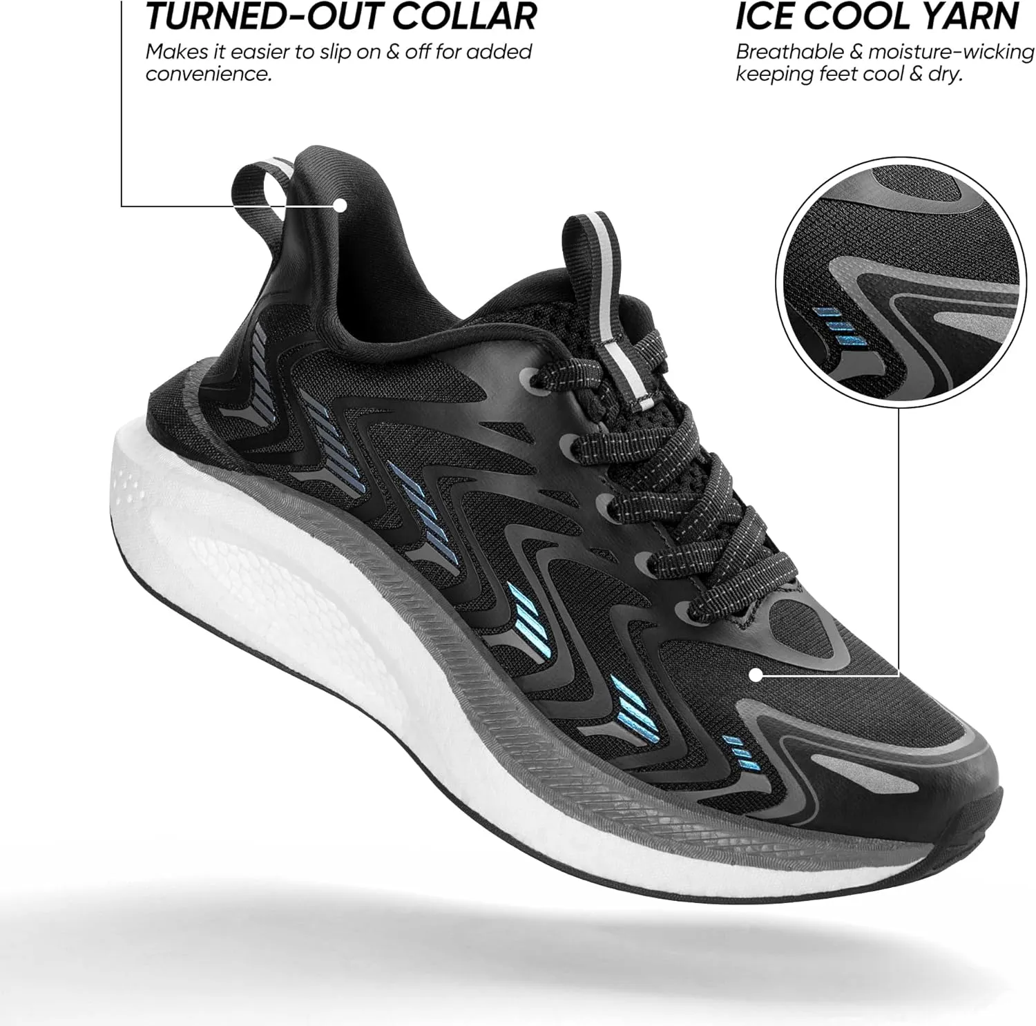 Women's Running Walking Tennis Shoes Comfortable Non-Slip FlyLife Breathable Athletic Workout Gym Cross Trainer Sports Sneakers
