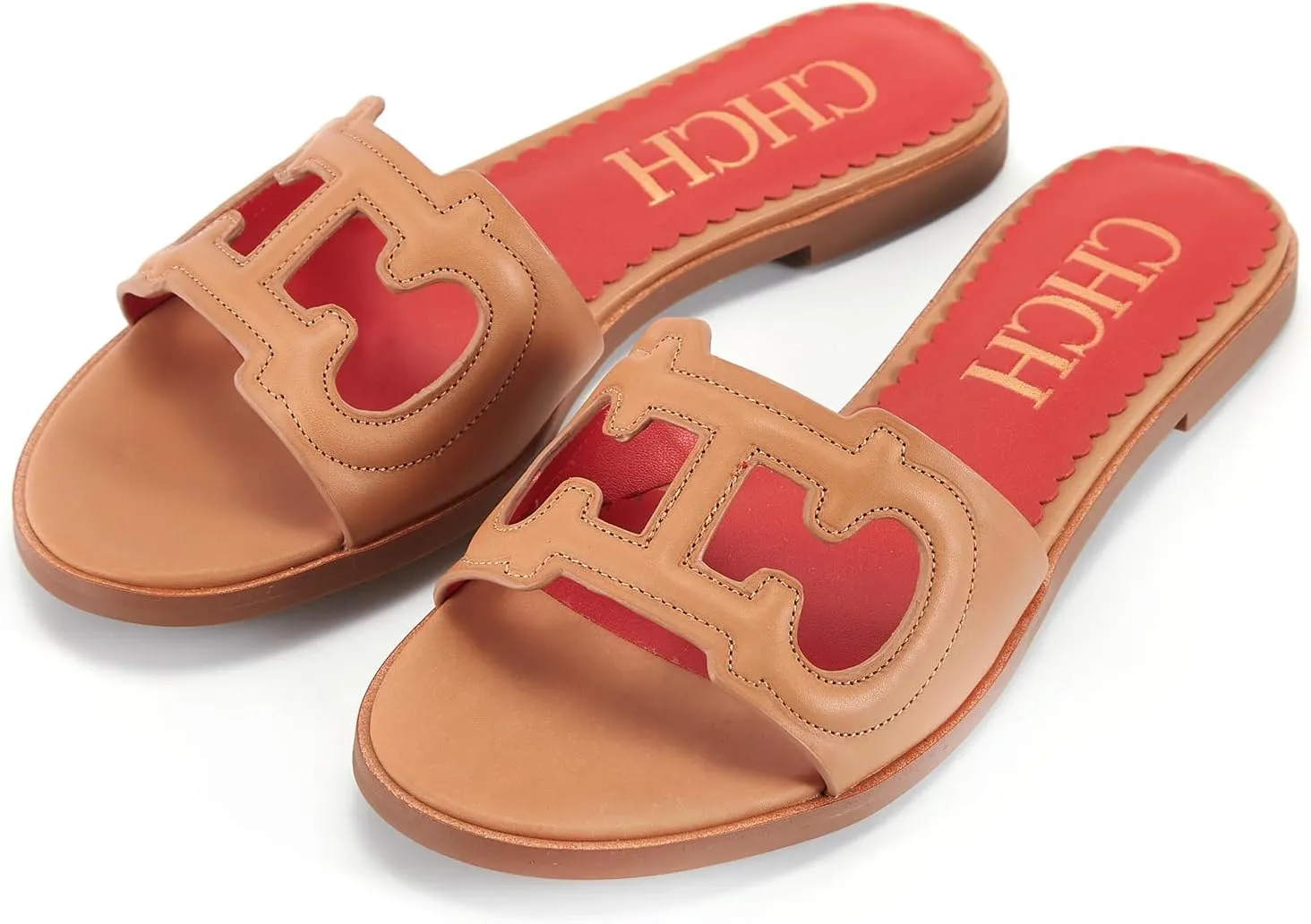 Women's Sandals Comfortable Open Toed Flat Slippers Beach Vacation Sandals Hollowed Out Design