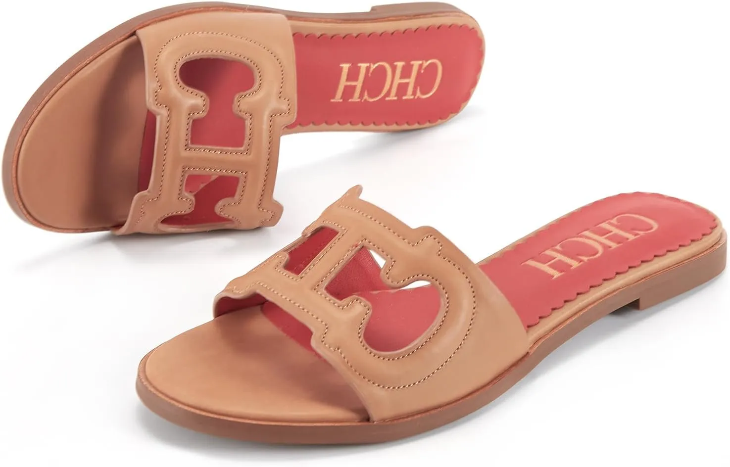 Women's Sandals Comfortable Open Toed Flat Slippers Beach Vacation Sandals Hollowed Out Design