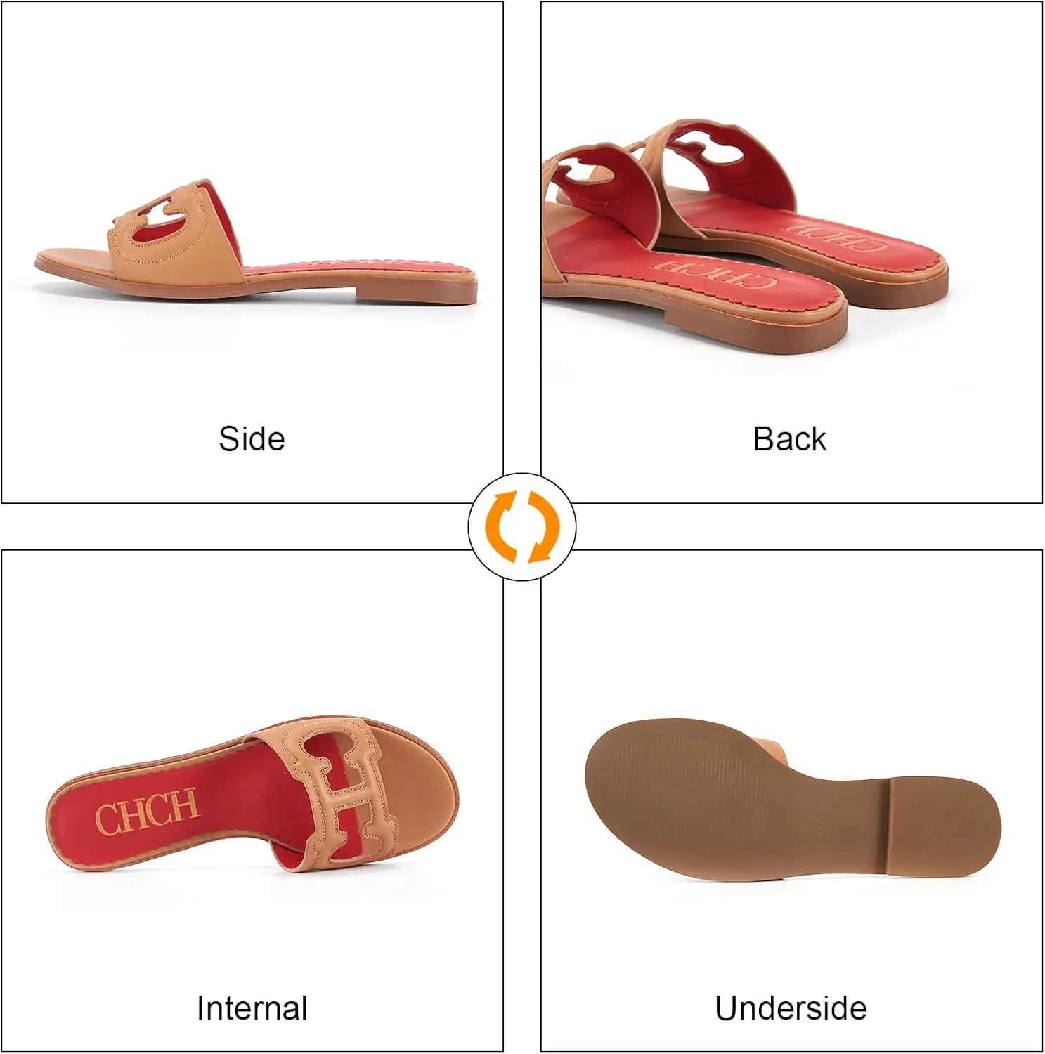 Women's Sandals Comfortable Open Toed Flat Slippers Beach Vacation Sandals Hollowed Out Design