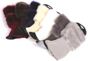 Women's Short Wool Shoes Set Breathable Boot Cuff Cover Christmas Fur Anklets Size Soft Acrylic Light Gray Stylish Winter Accessory