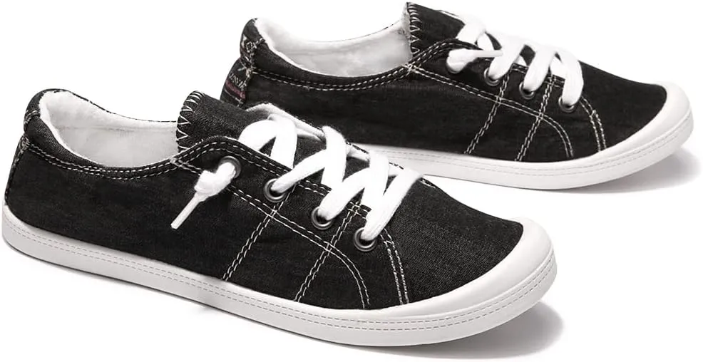 Women's Slip On Canvas Sneaker Low Top Casual Walking Shoes Classic Comfort Flat Fashion Sneakers