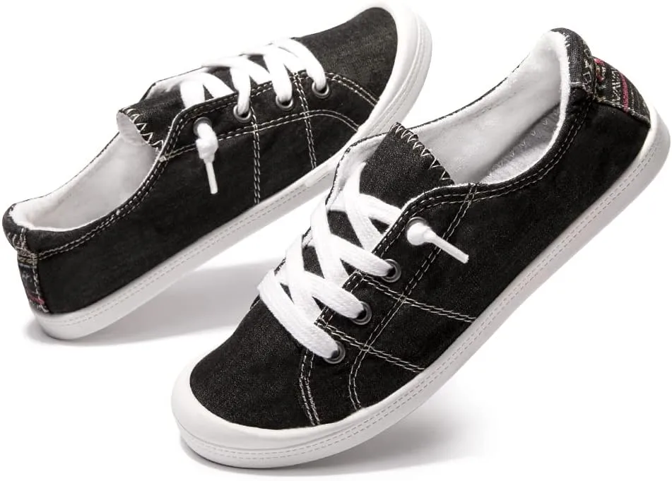 Women's Slip On Canvas Sneaker Low Top Casual Walking Shoes Classic Comfort Flat Fashion Sneakers