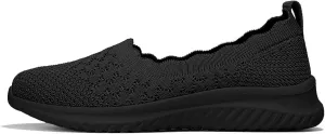 Women's Slip On Casual Flat Shoes Comfortable Breathable Knit Loafers Lightweight Walking Sneakers for Everyday