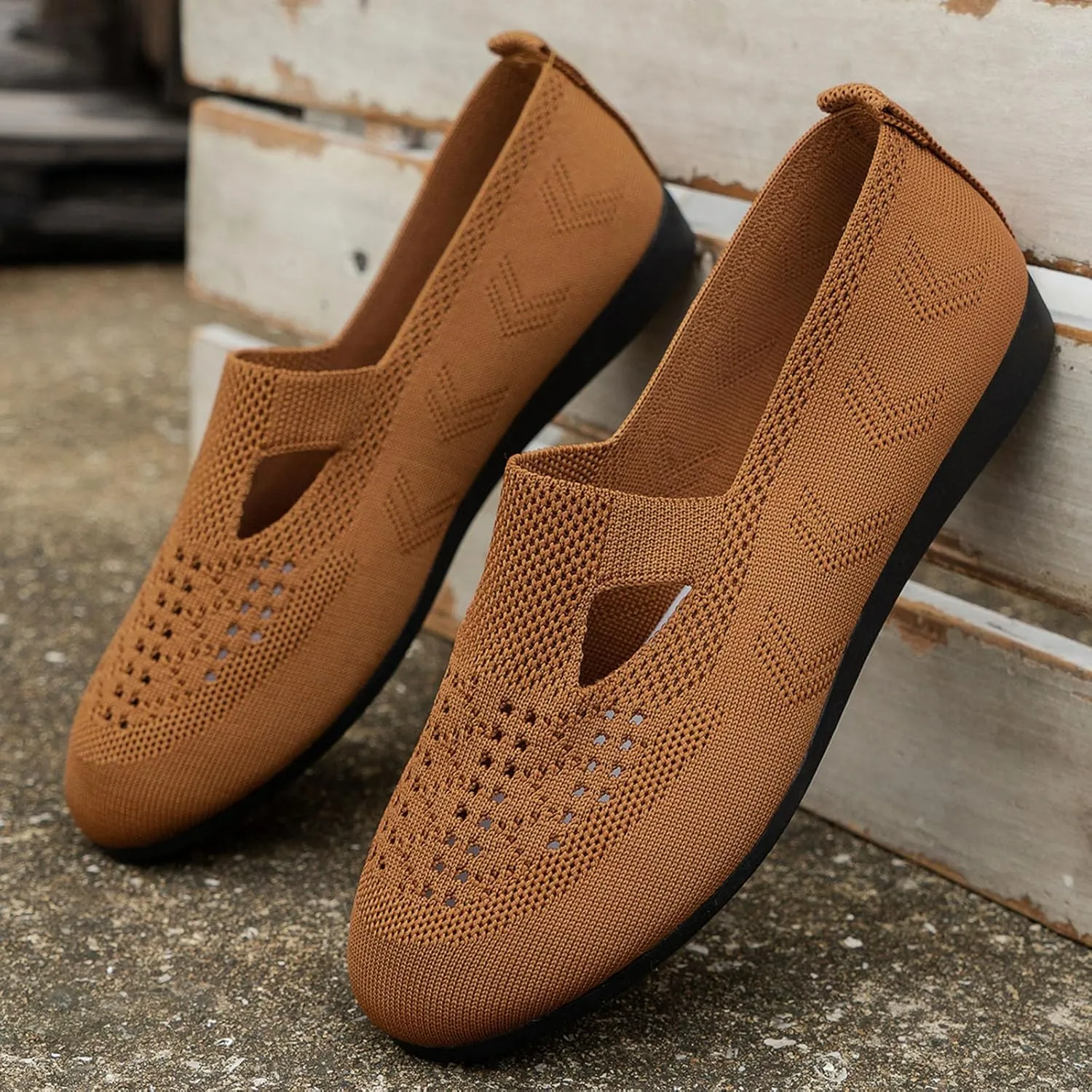 Women's Slip on Loafer Shoes, Casual On Flat Shoes, Breathable Mesh Walking Shoes