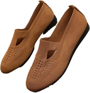 Women's Slip on Loafer Shoes, Casual On Flat Shoes, Breathable Mesh Walking Shoes