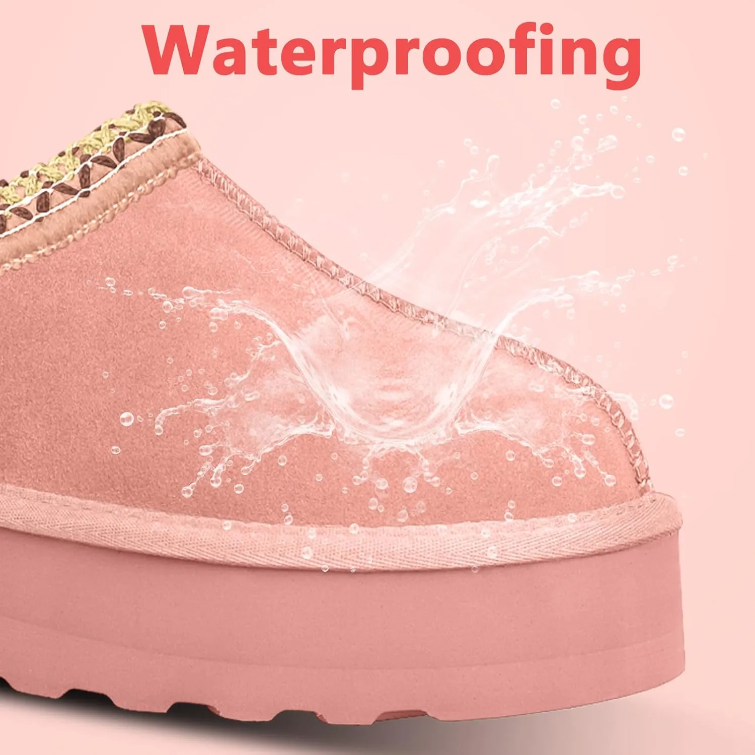 Women's Slippers Platform Mini Boots Short Ankle Boot Fur Fleece Lined Sneakers House slippers Anti-Slip Boot For Outdoor