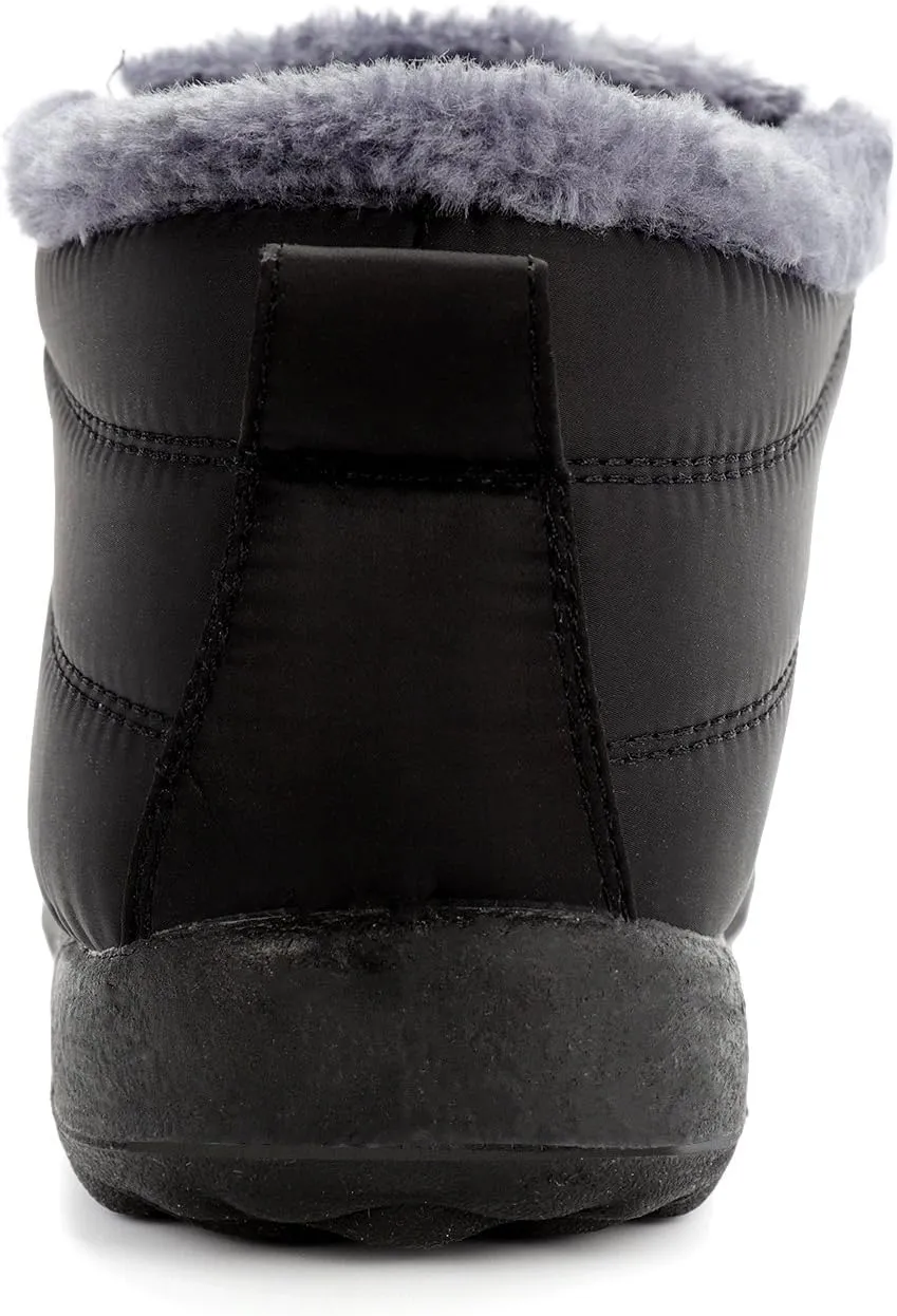 Womens Snow Boots Winter Warm Booties Fur Lined Anti-Slip Ankle Boots Outdoor Slip On Waterproof Booties Comfortable Warm Shoes