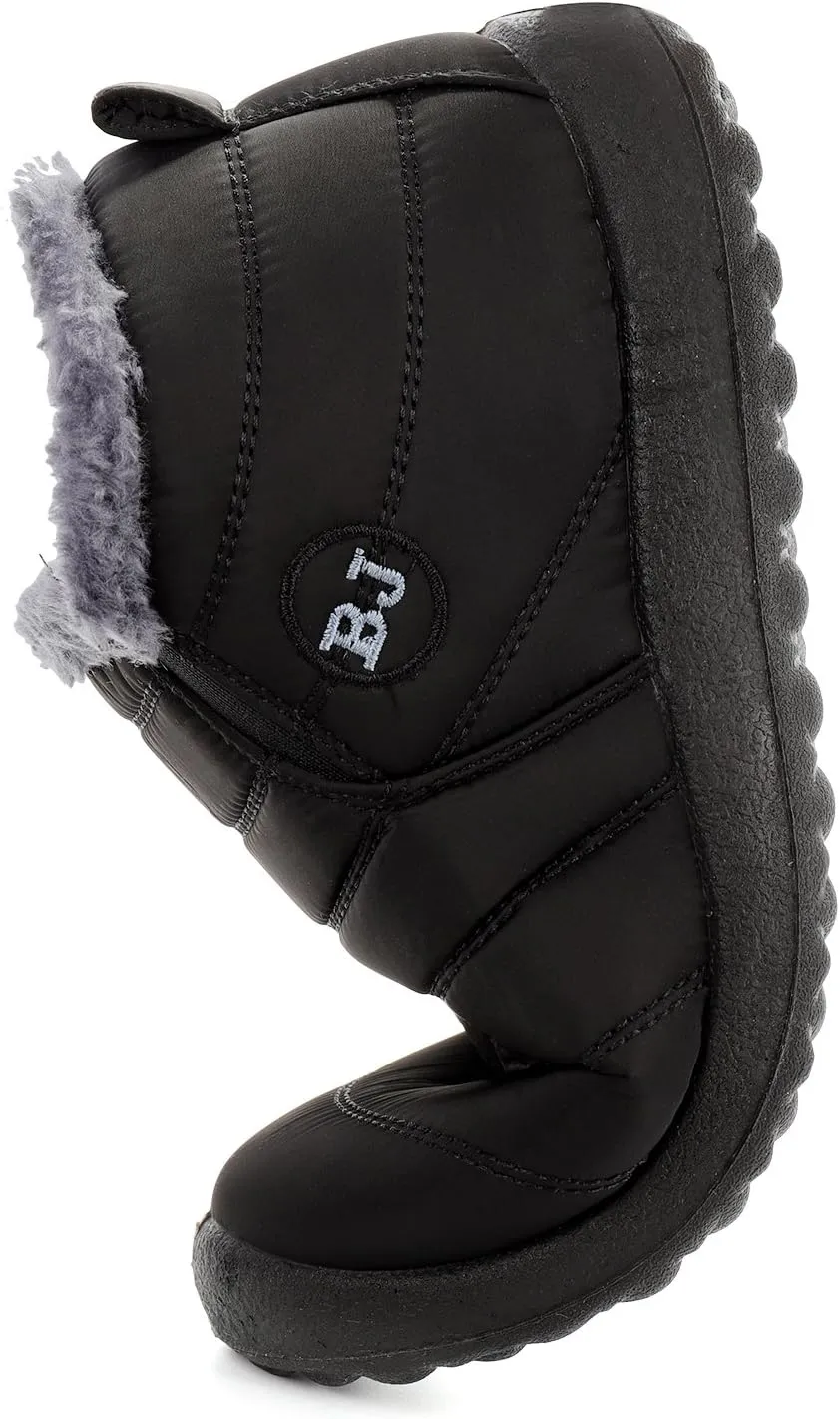 Womens Snow Boots Winter Warm Booties Fur Lined Anti-Slip Ankle Boots Outdoor Slip On Waterproof Booties Comfortable Warm Shoes