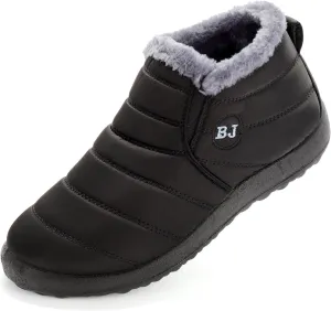 Womens Snow Boots Winter Warm Booties Fur Lined Anti-Slip Ankle Boots Outdoor Slip On Waterproof Booties Comfortable Warm Shoes