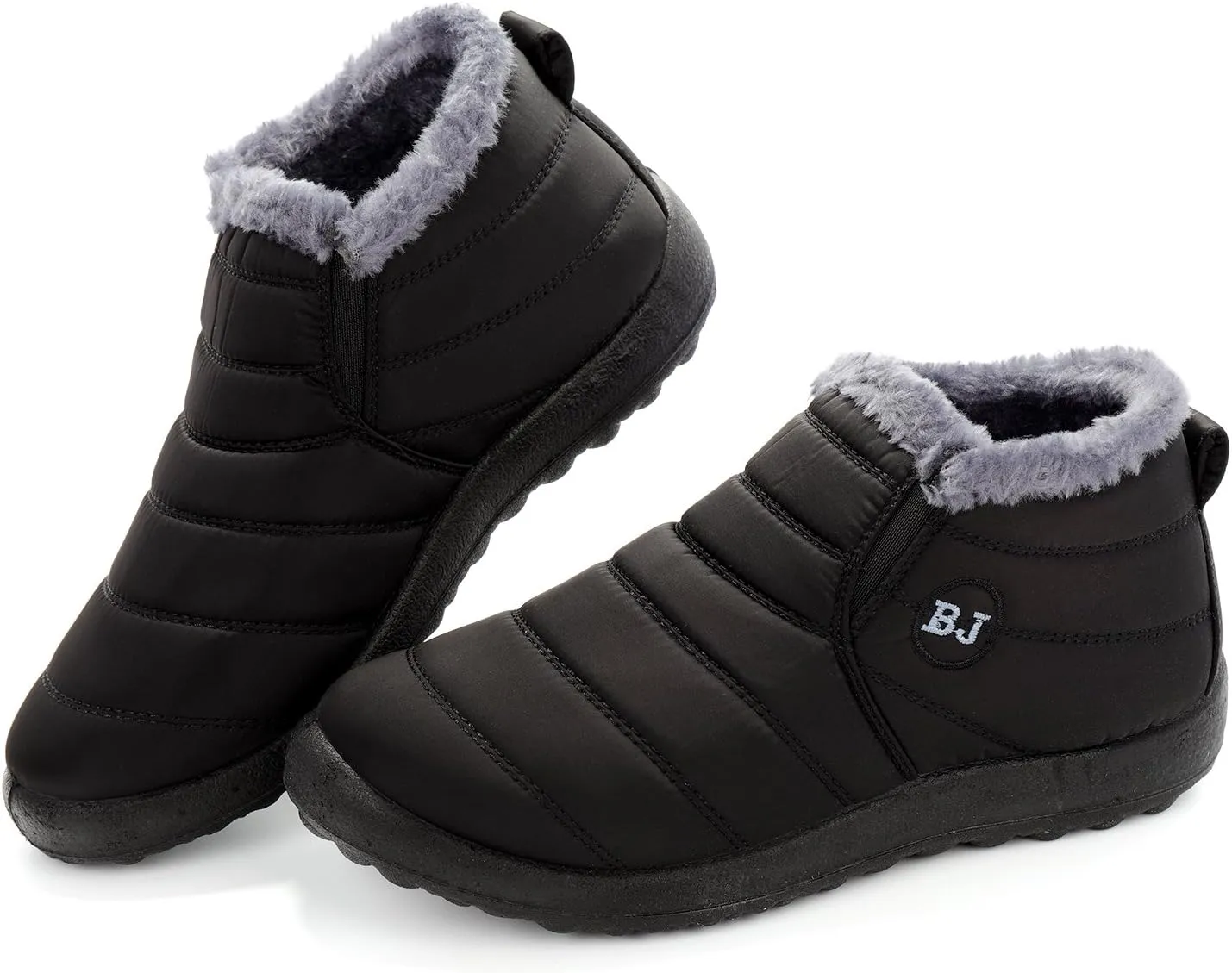 Womens Snow Boots Winter Warm Booties Fur Lined Anti-Slip Ankle Boots Outdoor Slip On Waterproof Booties Comfortable Warm Shoes