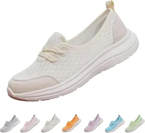 Women's Soft Sole Mesh Comfort Orthopedic Shoes, Mesh Breathable Slip-On Flat Walking Shoes