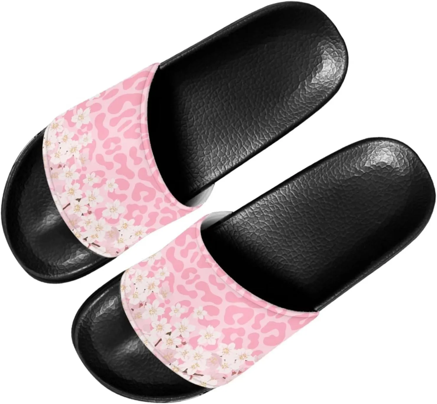 Womens Summer Black Flat Shoes EVA Anti-Slip Sole Shower Shoes Pool House Beach Slide Sandals Offering Great Comfort Slippers With Soft Leather