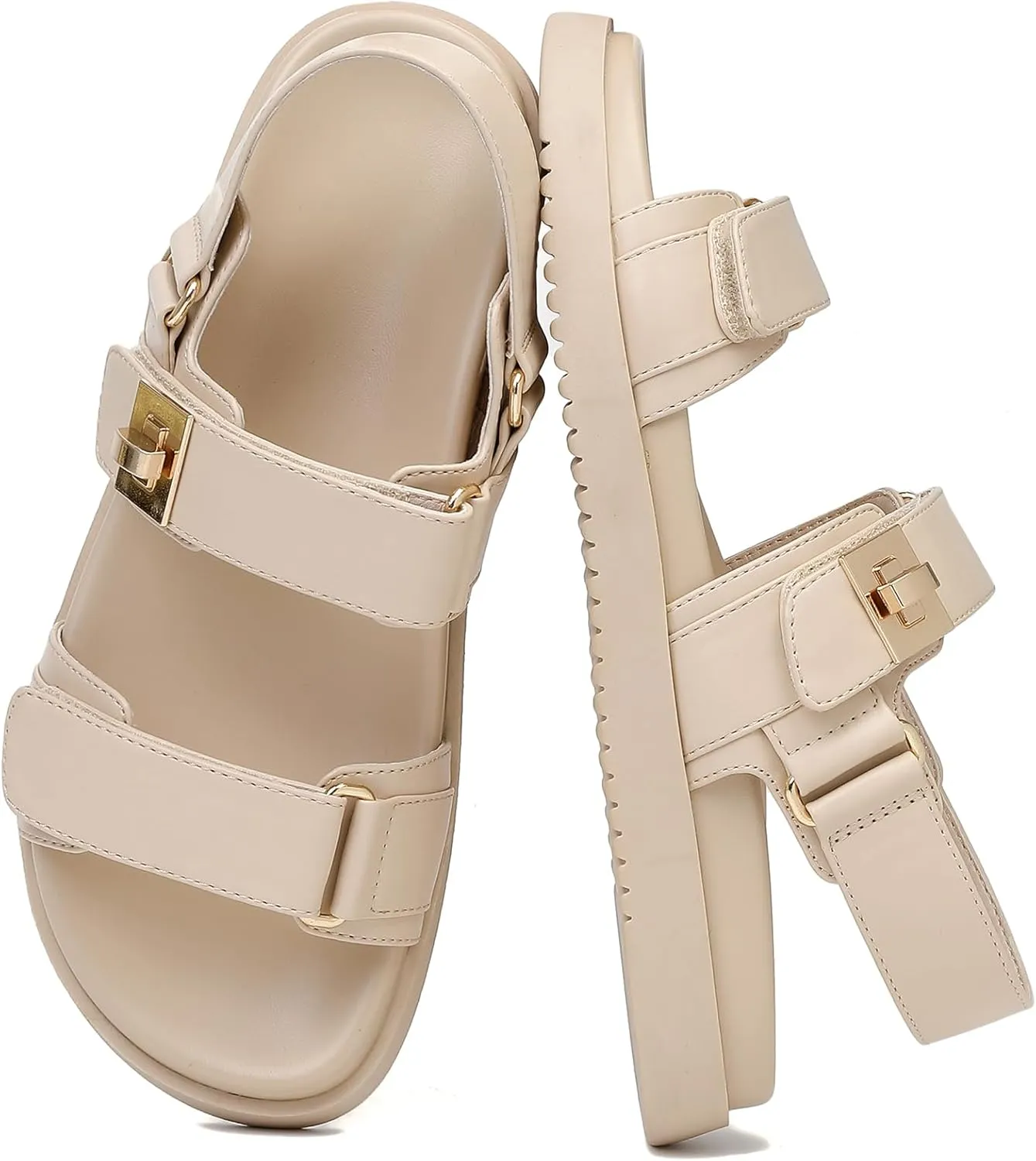 Womens Summer Sandals Casual Adjustable Arch Support Comfortable Thick Sole Flat Sandals