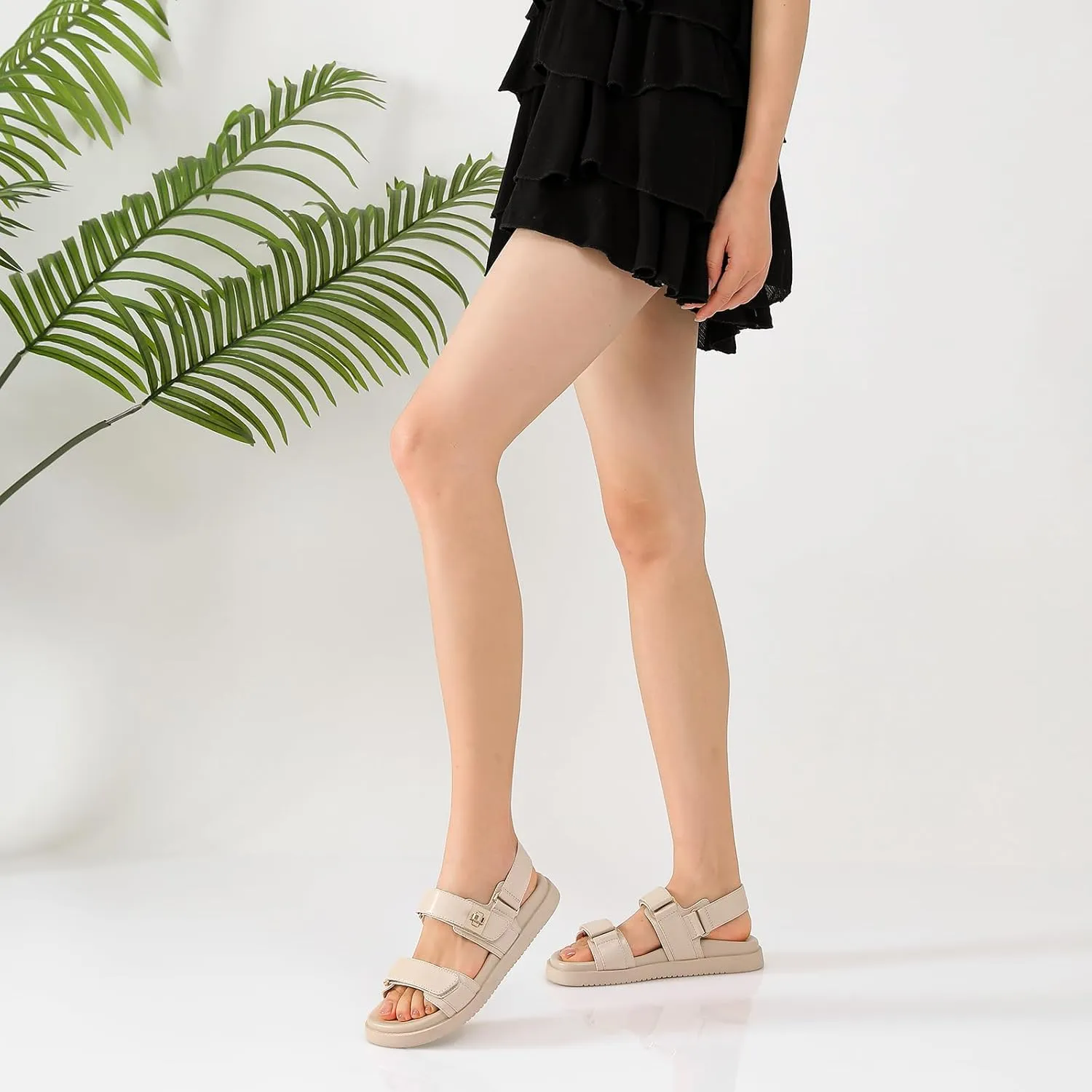 Womens Summer Sandals Casual Adjustable Arch Support Comfortable Thick Sole Flat Sandals