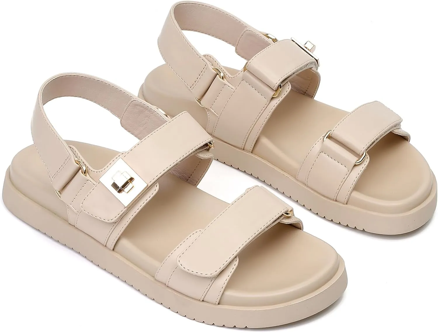 Womens Summer Sandals Casual Adjustable Arch Support Comfortable Thick Sole Flat Sandals