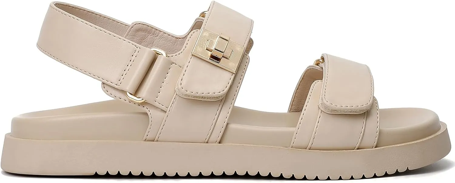 Womens Summer Sandals Casual Adjustable Arch Support Comfortable Thick Sole Flat Sandals