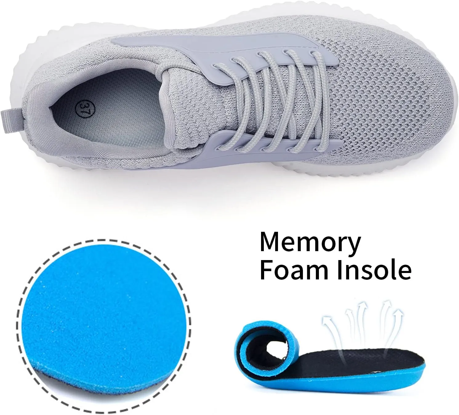 Womens Tennis Shoes Walking Sneakers - Memory Foam Running Slip On Gym Athletic Workout Nursing Comfort Work Shoe Lightweight