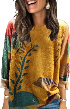 Womens Ugly Christmas Sweaters Casual Loose Oversized Pullover Sweaters Graphic Printed Knit Trendy Tops