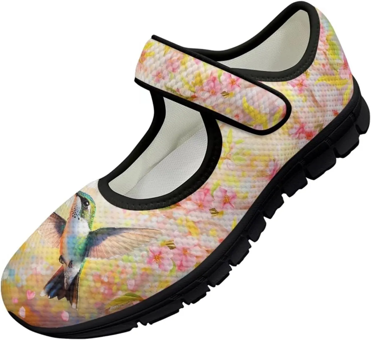 Women's Walking Shoes Lady Fashion Mary Jane Sneakers Breathable Adjustable Working Flat Shoes